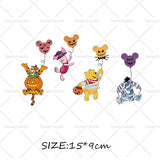 Halloween Winnie the Pooh Heat Transfer Prints for Clothes Ironing Stickers Thermal Decals on Tshirts