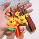 Disney Winnie the Pooh Keychain Anime Cartoon Winnie the Pooh Action Figure Doll Bag Backpack Key Charm Pendant Birthday Gift