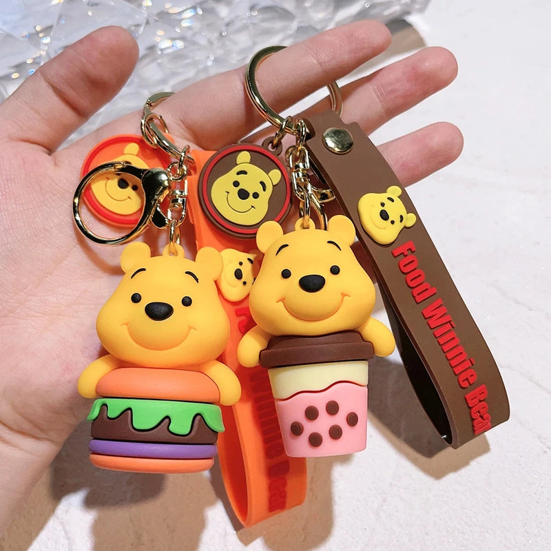Disney Winnie the Pooh Keychain Anime Cartoon Winnie the Pooh Action Figure Doll Bag Backpack Key Charm Pendant Birthday Gift