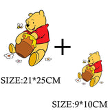 Winnie the Pooh Bear Cartoon Patches for Clothes Heat Transfer Thermal Stickers DIY Kids T shirt Iron on for Women Appliqued