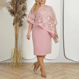 4XL 5XL Plus Size Women Elegant Dresses Floral Slim Dress Large Size Solid Bride Weddings Evening Party Gowns Female Clothing