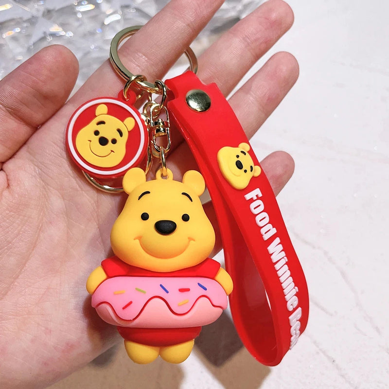 Disney Winnie the Pooh Keychain Anime Cartoon Winnie the Pooh Action Figure Doll Bag Backpack Key Charm Pendant Birthday Gift