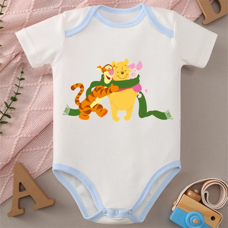 Winnie the Pooh MINISO 100% Cotton Jumpsuit Baby Cloths Onesie Bodysuit for 0 To 12 Months Newborn Best Cute Gift for Baby