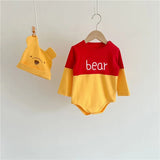 Winnie The Pooh Bear Baby Bodysuit Newborn Long Sleeve Romper Toddler Boys Girls Jumpsuit Clothes K3529