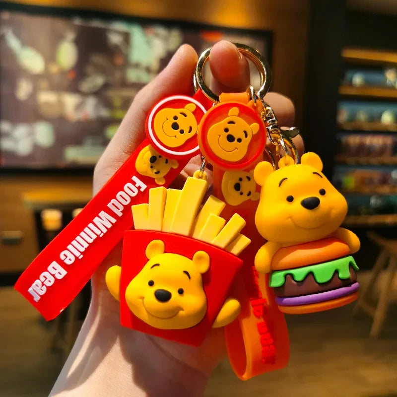 Disney Winnie the Pooh Keychain Anime Cartoon Winnie the Pooh Action Figure Doll Bag Backpack Key Charm Pendant Birthday Gift