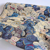 Blue Winnie The Pooh Jacquard Fabric Ins Wind Thickened Cartoon Stiff Silhouette Spring Autumn Coat Three Dimensional Book Cloth