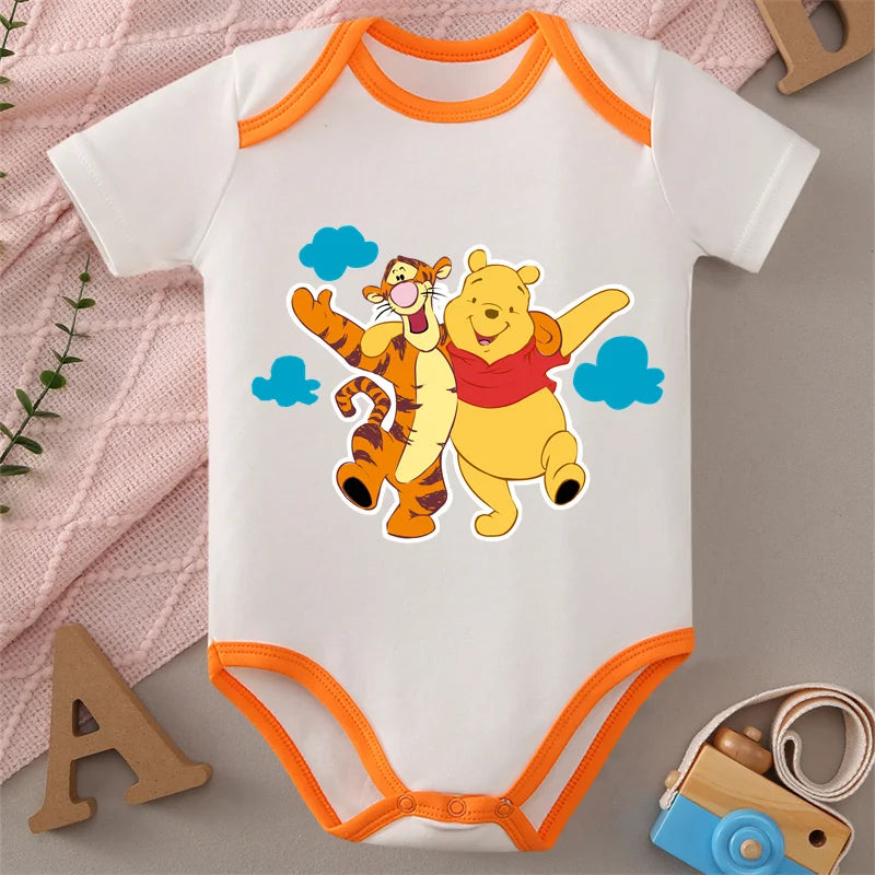 Winnie the Pooh MINISO 100% Cotton Jumpsuit Baby Cloths Onesie Bodysuit for 0 To 12 Months Newborn Best Cute Gift for Baby