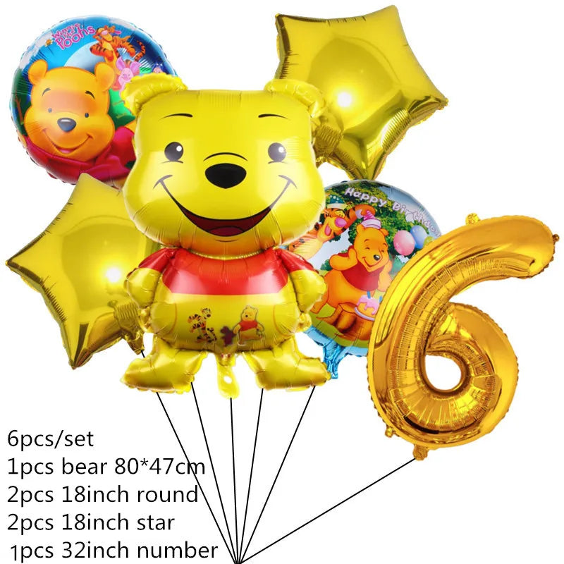 Disney Cartoon Winnie The Pooh Tablecloth Supplies Winnie The Pooh Party Disposable Table Cover Kids Birthday Party Decoration