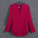 Plus Size Blouse Clothing Women Long Sleeve Shirt Chiffon Blouse Ladies Top blusa feminina S-5XL