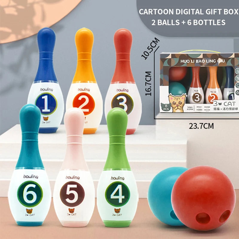 Bowling Set Education Toys For Kids Toddlers Animal Number Learning  Indoor Outdoor Sports Games Toys for Kids Baby Gift