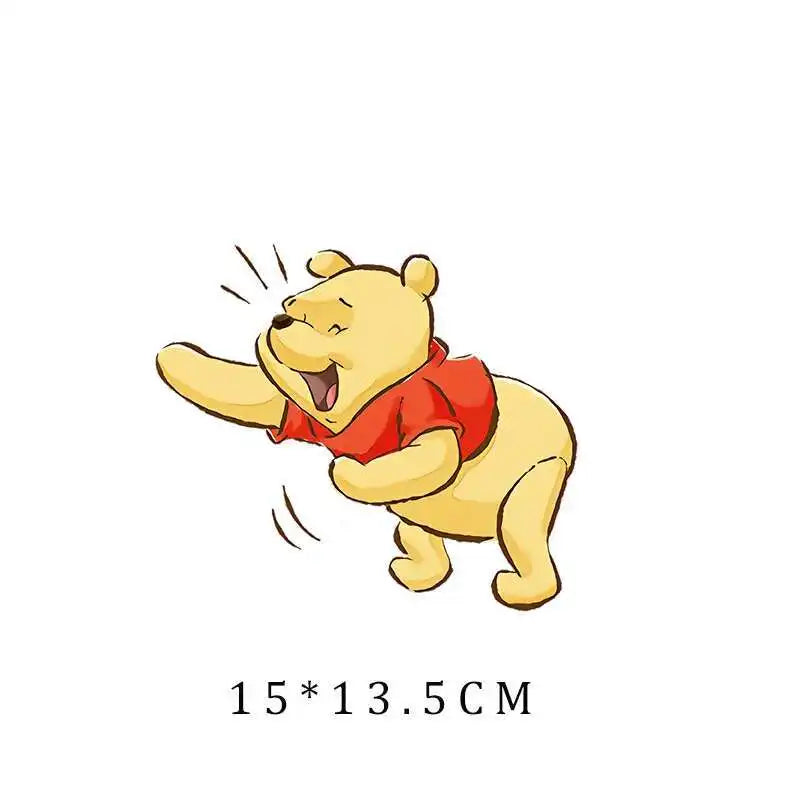 Miniso Co branded IP Winnie The Pooh Heat Transfer Clothes Stickers For Children Iron On Transfer Patches For Clothes Decor