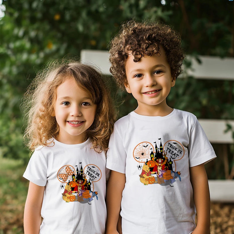 Halloween Winnie the Pooh Heat Transfer Prints for Clothes Ironing Stickers Thermal Decals on Tshirts