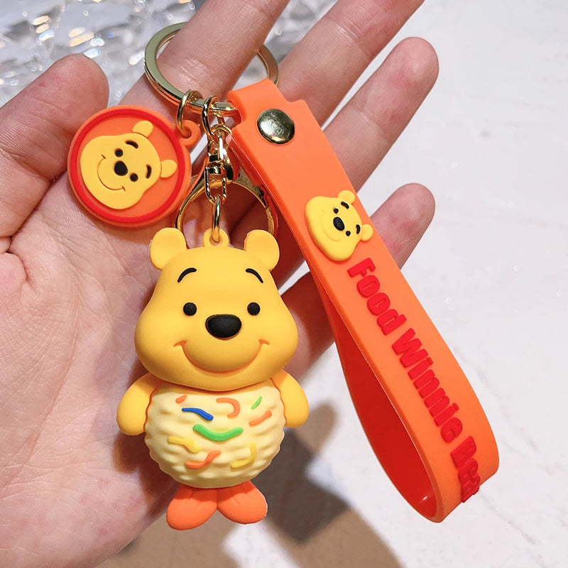 Disney Winnie the Pooh Keychain Anime Cartoon Winnie the Pooh Action Figure Doll Bag Backpack Key Charm Pendant Birthday Gift