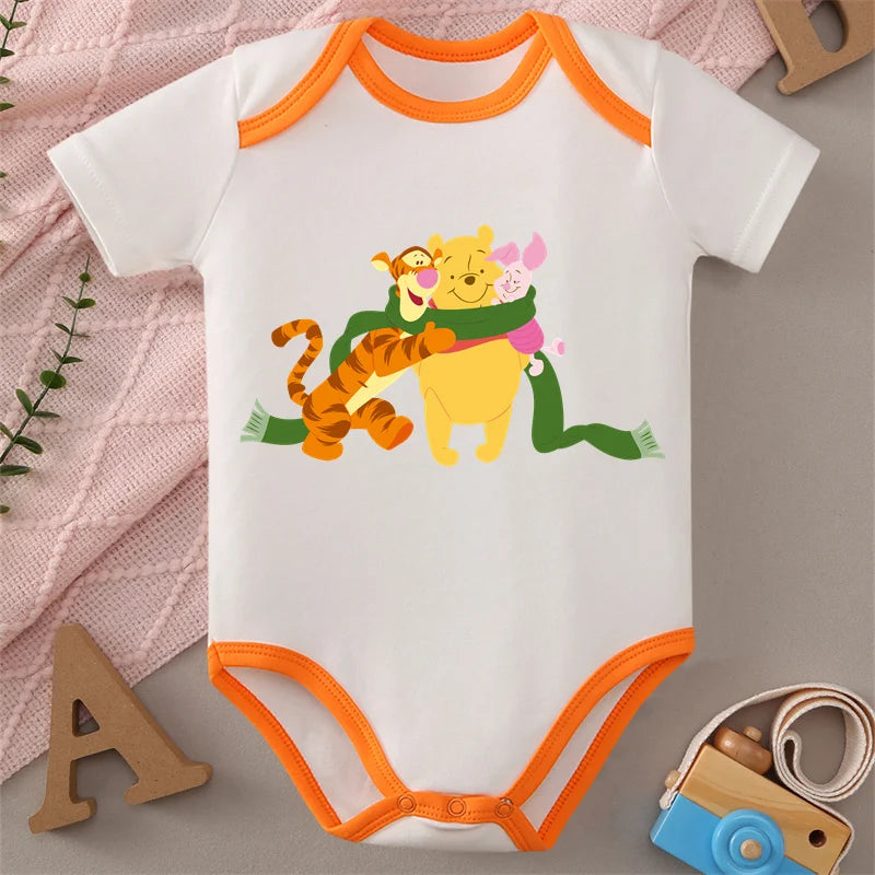 Winnie the Pooh MINISO 100% Cotton Jumpsuit Baby Cloths Onesie Bodysuit for 0 To 12 Months Newborn Best Cute Gift for Baby