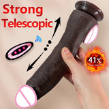 10.6in Long Realistic dildo Black vibrator penis telescopic Swing Heating silicone dildo remote control Dildo Vibrator for women