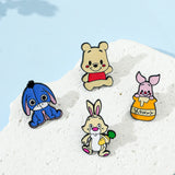 5 Pcs Cute cartoon soft Winnie the Pooh Brooch Winnie the Pooh and Tigger Metal Badges Bunny pin accessories