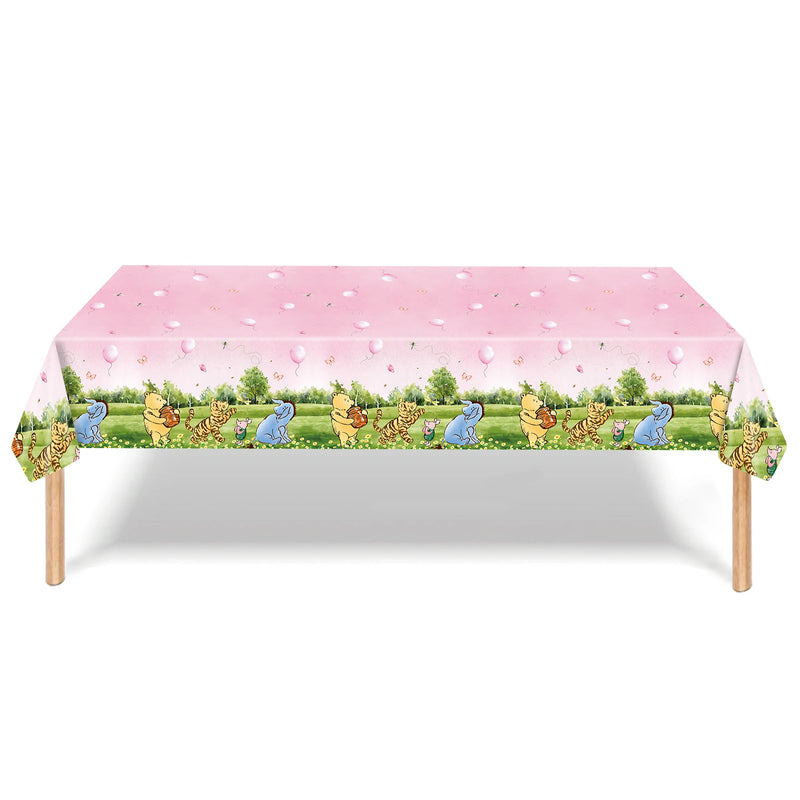 Winnie the Pooh Party Tablecloth Kids Birthday Supplies Winnie the Pooh  Decorations Tablecover for Boys Girls Baby Shower