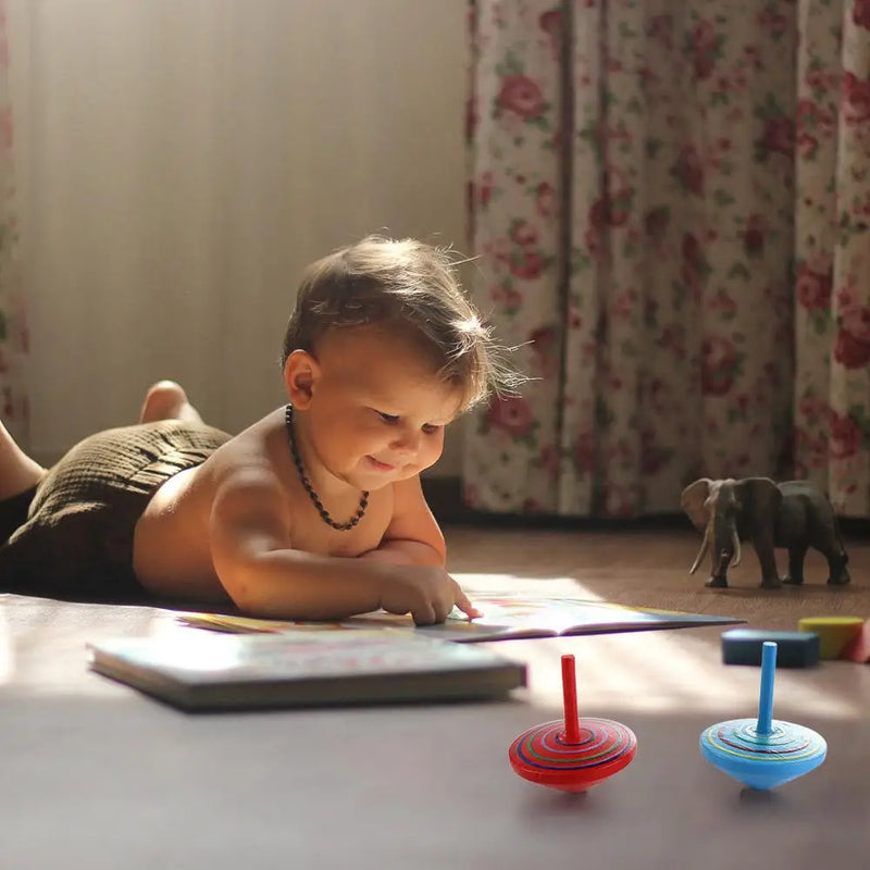 Toys Educational Game Peg-Top Desktop Toys Wooden Rotate Gyro Woode Spinning Top Toy Desktop Spinning Top Wooden Gyro Toys