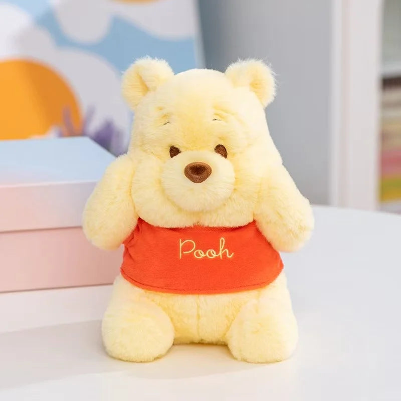 New MINISO Winnie the Pooh series stuffed plush toys, cute cartoon dolls, fun collectibles, perfect birthday gifts for kids.