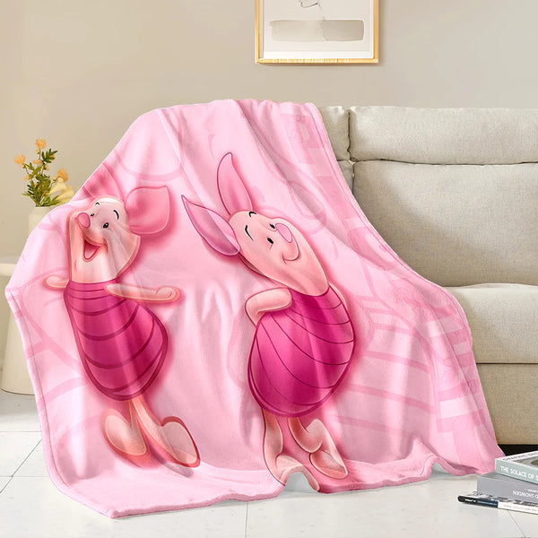3D Winnie the Pooh Piglet  Cartoon Flannel Blanket for Bed Bedroom Sofa Picnic,Throw Blanket for Cover Outdoor Leisure Nap Gifts