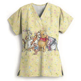 Winnie The Pooh Clinic Hospital Nurse Workwear Teeth 3D Printing T-shirt Women's V-neck Pocket Medical Clothing Nursing Top Work