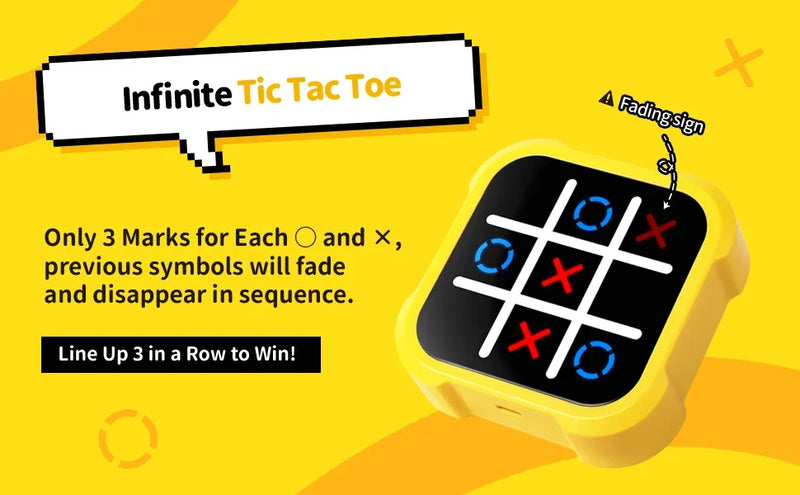 Portable Tic Tac Toe Game Console - Handheld Electronic Puzzle for All Ages, Travel Toys with Memory Training & Montessori Gifts