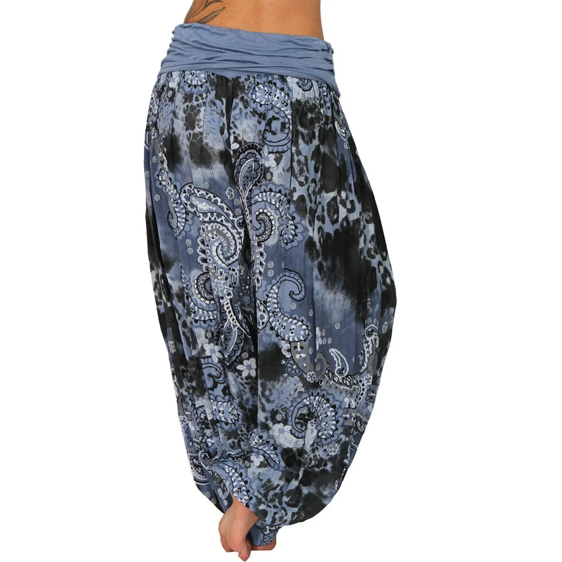 Plus Size 1XL-8XL Woman‘s Fashion  Multi-color Digital Printed Harem Pants Trousers Ladies Long Leg Wide Leg Pants Pants