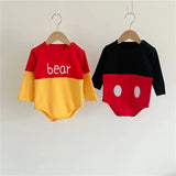 Winnie The Pooh Bear Baby Bodysuit Newborn Long Sleeve Romper Toddler Boys Girls Jumpsuit Clothes K3529