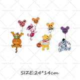 Halloween Winnie the Pooh Heat Transfer Prints for Clothes Ironing Stickers Thermal Decals on Tshirts
