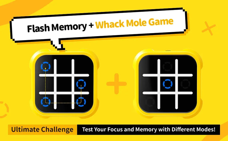 Portable Tic Tac Toe Game Console - Handheld Electronic Puzzle for All Ages, Travel Toys with Memory Training & Montessori Gifts