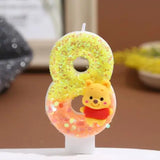 Winnie the Pooh Baby Candle Happy Birthday Number 0-9 Candles Cartoon Cake Cupcake Topper Party Decoration Supplies DIY Gifts