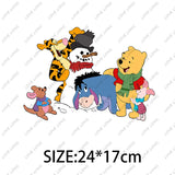 Winnie the Pooh  Clothing Thermoadhesive Patches High quality adhesive backing Iron-on Cartoon Stickers Cheap  DIY Appliques