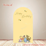 Winnie The Pooh Arch Cover Piglet Eeyore Tigger Pooh Birthday Backdrop Polyester Custom Winnie The Pooh Double-Sided Arch Cover