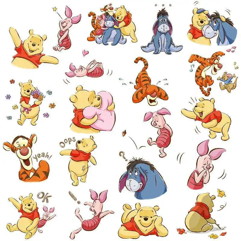 Miniso Co branded IP Winnie The Pooh Heat Transfer Clothes Stickers For Children Iron On Transfer Patches For Clothes Decor