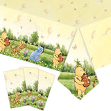 Winnie the Pooh Party Tablecloth Kids Birthday Supplies Winnie the Pooh  Decorations Tablecover for Boys Girls Baby Shower