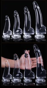 Crystal Simulation Dildo 4size Realistic Dildo For Woman Big Penis Dildo Can Strapon Suction Cup Dildo Transparent Dick Buttplug