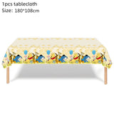 Disney Cartoon Winnie The Pooh Tablecloth Supplies Winnie The Pooh Party Disposable Table Cover Kids Birthday Party Decoration