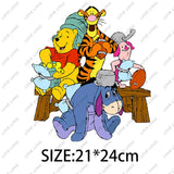 Winnie the Pooh  Clothing Thermoadhesive Patches High quality adhesive backing Iron-on Cartoon Stickers Cheap  DIY Appliques