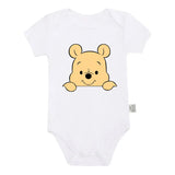Cartoon Winnie the Pooh Print Baby Clothes Cotton Bodysuit Summer Short Sleeve Newborn Boys Girls Jumpusuit