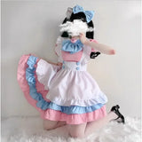 2025 Summer S-4XL Size Super Cute Big Lolita Dress Women's Clothing Pink and Blue Cute Dress Maid Outfit  Cosplay