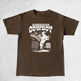 American Cowboy Women 70s Retro Oversized T Shirt Western Cowgirl Vintage Graphic T-Shirts Tees Hippie Boho Fashion Tshirt Tops