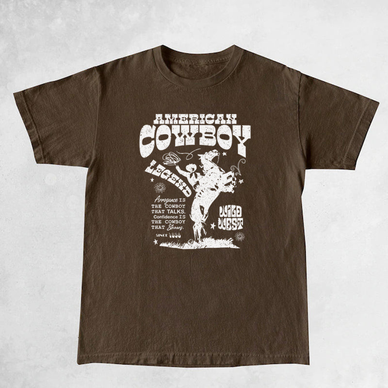 American Cowboy Women 70s Retro Oversized T Shirt Western Cowgirl Vintage Graphic T-Shirts Tees Hippie Boho Fashion Tshirt Tops