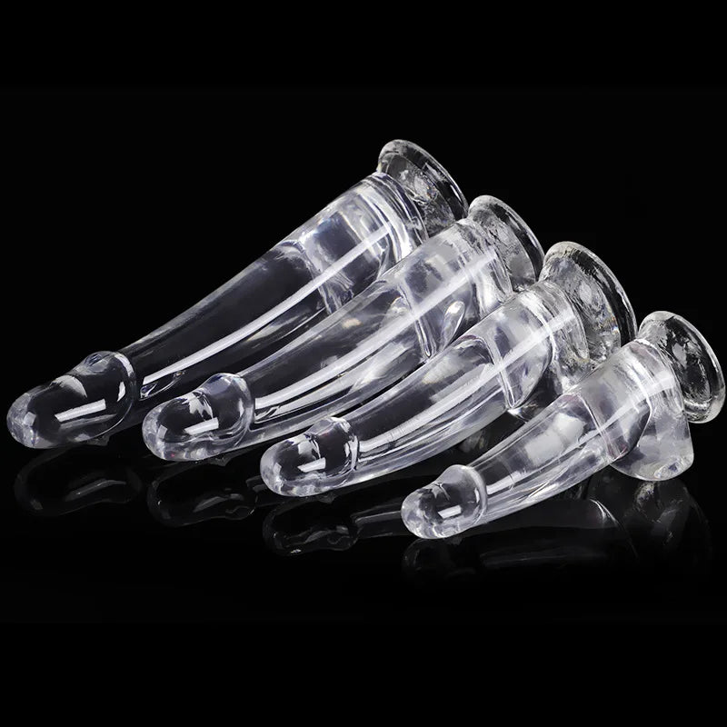 Crystal Simulation Dildo 4size Realistic Dildo For Woman Big Penis Dildo Can Strapon Suction Cup Dildo Transparent Dick Buttplug