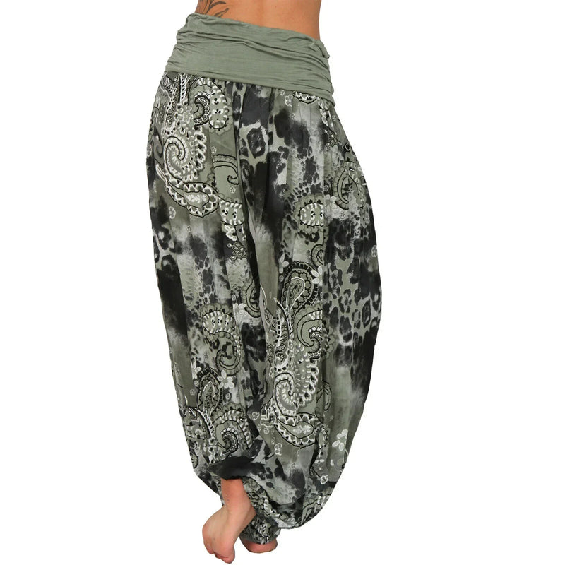 Plus Size 1XL-8XL Woman‘s Fashion  Multi-color Digital Printed Harem Pants Trousers Ladies Long Leg Wide Leg Pants Pants