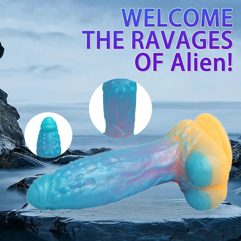 Luminous Fantasy Dildo Silicone Anal Monster Dildo Huge Thick Long Realistic Dragon Dildo Giant Soft Suction for Women Flexible