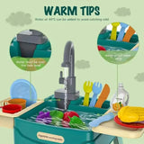 Children's Play At Home Toys Early Education Kitchen Simulation Electric Dishwashing Table Water Outlet Vegetable Washing Toys