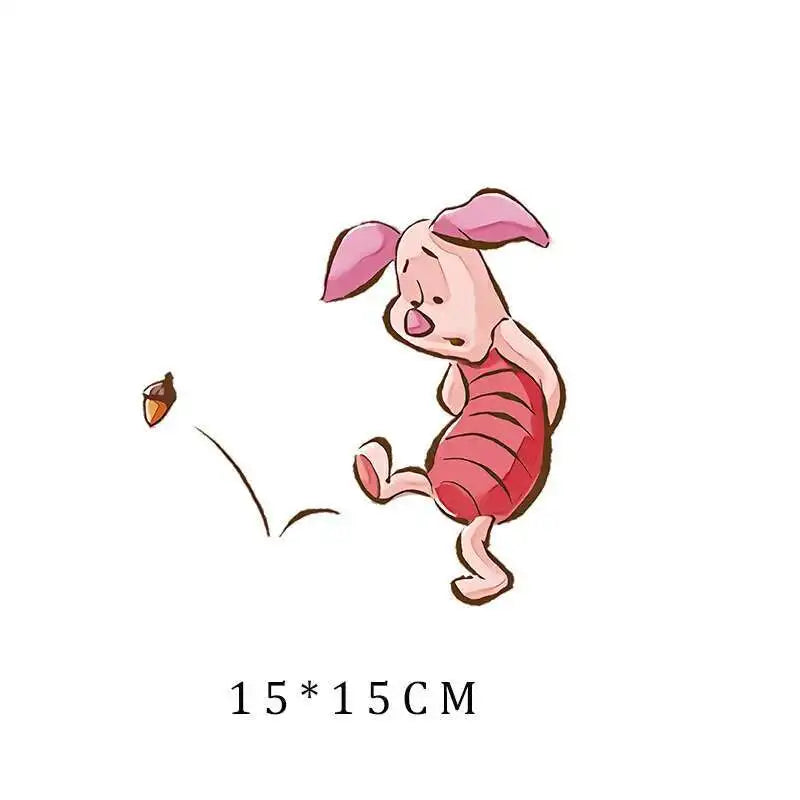 Miniso Co branded IP Winnie The Pooh Heat Transfer Clothes Stickers For Children Iron On Transfer Patches For Clothes Decor