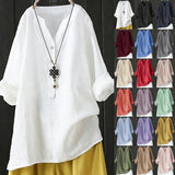 3XL 4XL 5XL Plus Size Women Tops 2024 Summer 3/4 Sleeve T-shirt Tee Female Clothing Korean Oversized Casual Shirt Large Blous