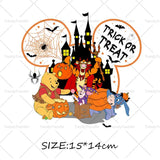 Halloween Winnie the Pooh Heat Transfer Prints for Clothes Ironing Stickers Thermal Decals on Tshirts