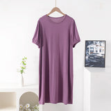 XL-8XL Plus Size Night Dress Woman New Short Sleeve Modal Sleepwear Women's Nightgowns Loose Comfort Night Wear Nightshirt